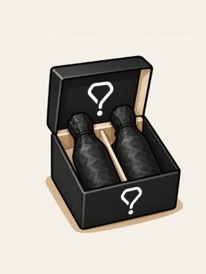 Sealed mystery wines inside the box