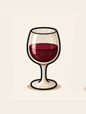 A glass of red wine